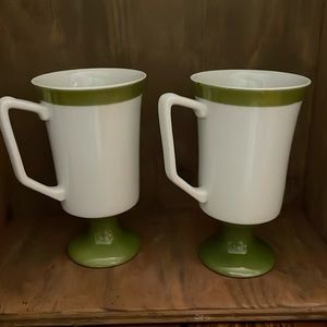 Vintage Porcelain Pedestal Coffee/Tea Mugs